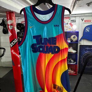 Nike "Tune Squad" LeBron Jersey size L. Color blue, orange, and red jersey.